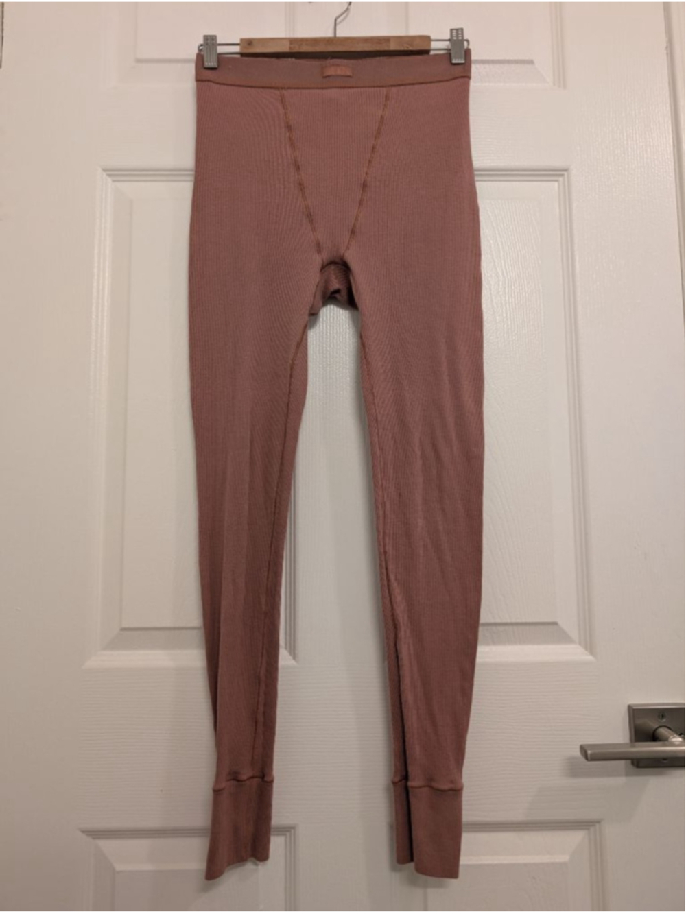 Women's Skims Cotton Rib Thermal Leggings Pink Clay M Comfy Soft Loungewear - Picture 4 of 6
